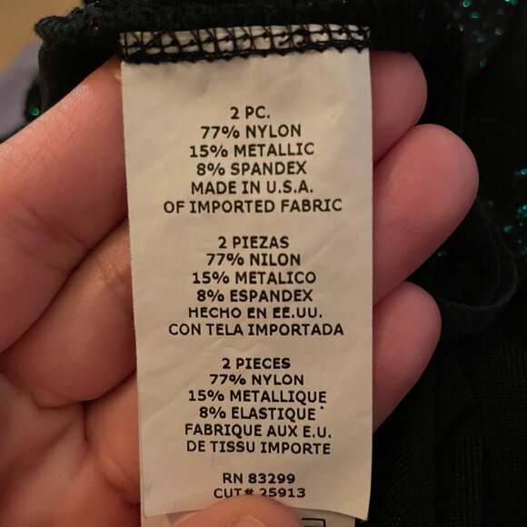 ONYX NITE Black & Emerald Green 2 pc Jacket / Top Women's Set, Made in USA - Picture 4 of 15